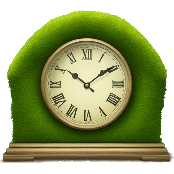decorative clock with moss emoji