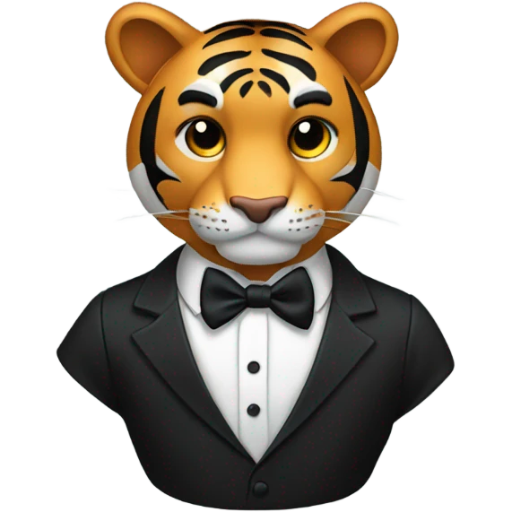 Tiger in a tux emoji