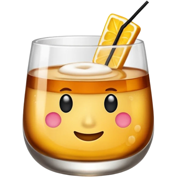 Emoji with an amaretto sour cocktail without face, normal glass emoji