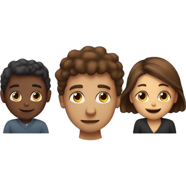 3 person relationship with heart emoji