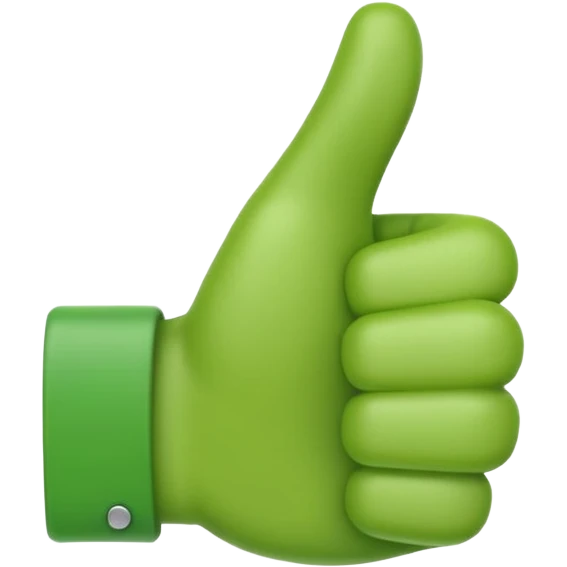 Thumbs up emoji with green color emoji