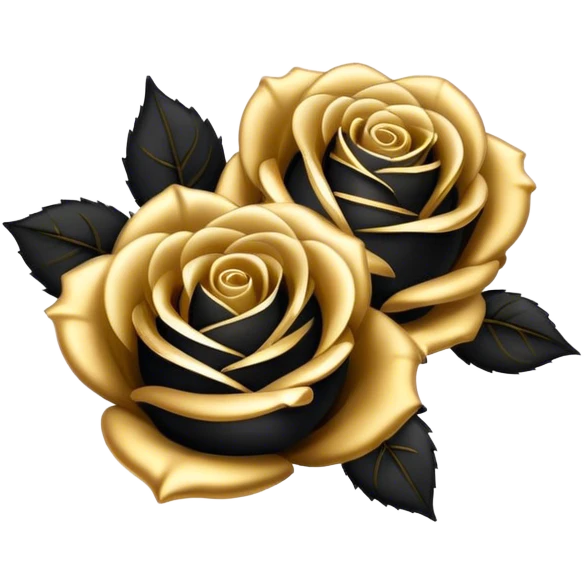 Gold and black roses emoji