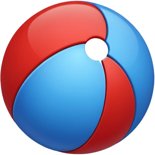 Half red half blue emoji