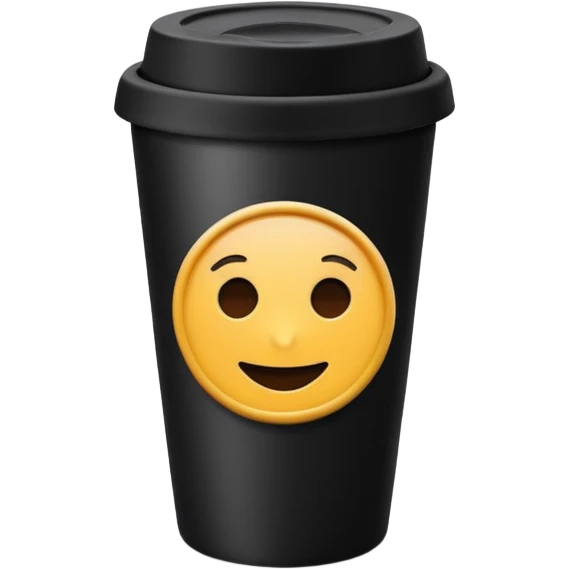 takeaway coffee cup black with black lid emoji