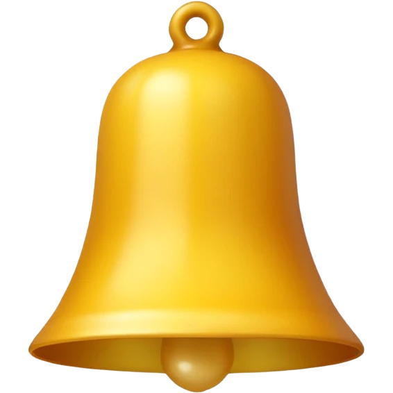 Generate a high-quality image of a generic yellow bell, classic shape, realistic color and shading, smooth gradient colors, no facial features, no brand markings, simple white background, high-resolution.

 emoji