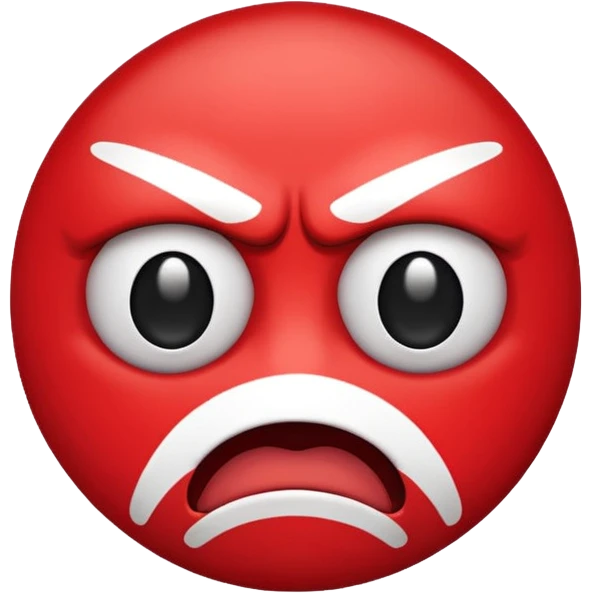 an angry Swiss flag with clenched eyes and mouth, simple emoji style emoji