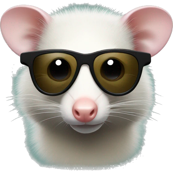 opossum with sunglasses looking slightly to his right emoji