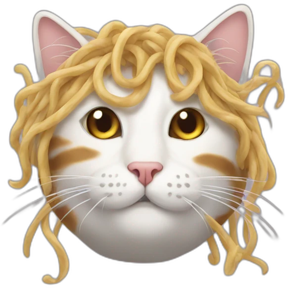 a cat with noodleshair emoji