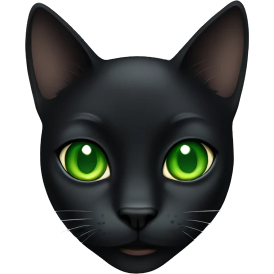 Black cat with green eyes  emoji