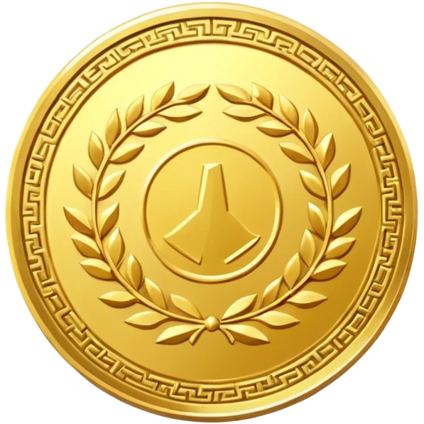 Heavenly Golden Coin Magic Fantasy Low Poly emoji