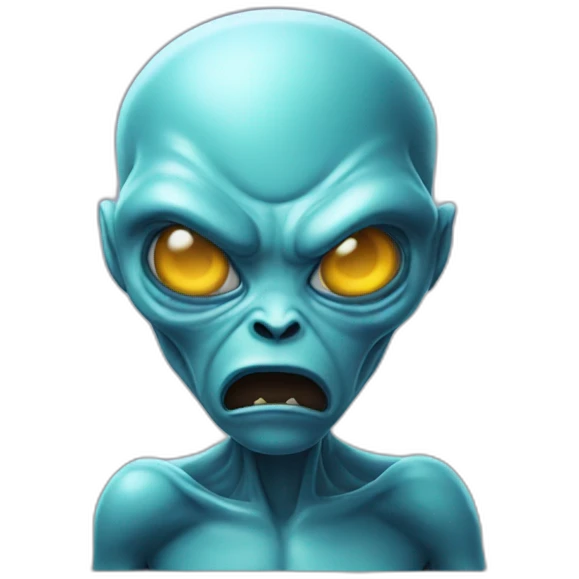 Upset alien emoji