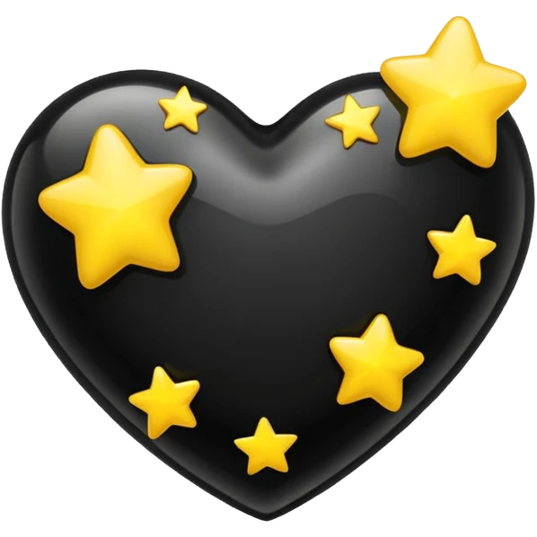 black heart with yellow stars emoji