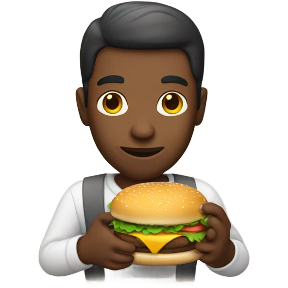 Man with hamburger  emoji