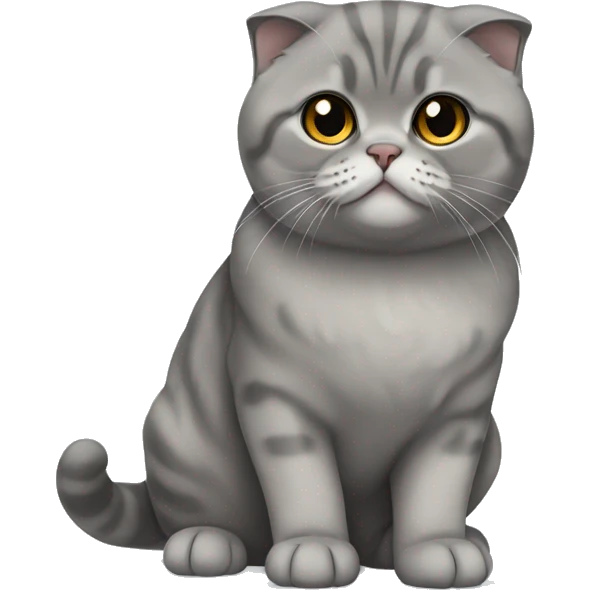 Gray Scottish fold sitting emoji