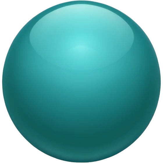 glossy teal sphere, blue-green balance emoji
