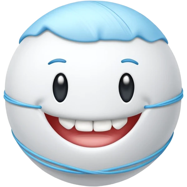 Ball of white dental floss emoji