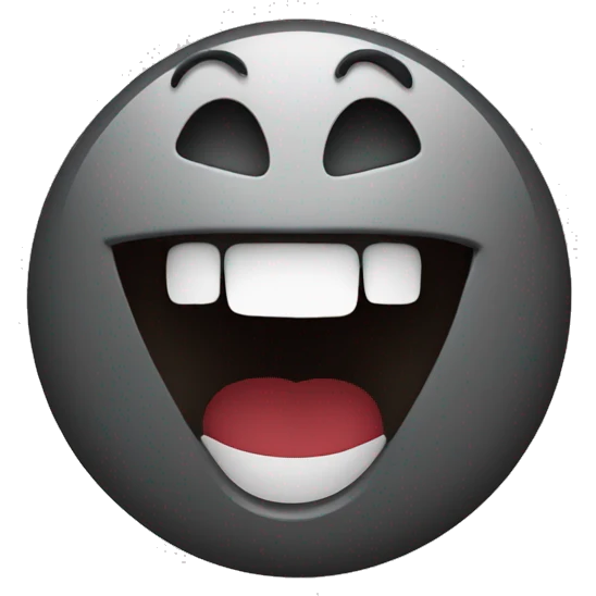 Black emoji  with wide OPEN mouth emoji