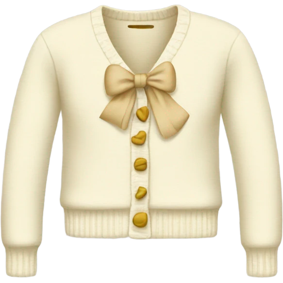 cream Cardigan with  bow emoji