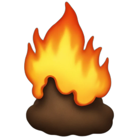 Fire poop emoji