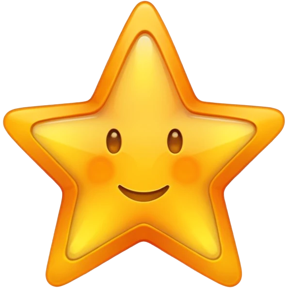 yellow star with an orange circle on top, simple emoji