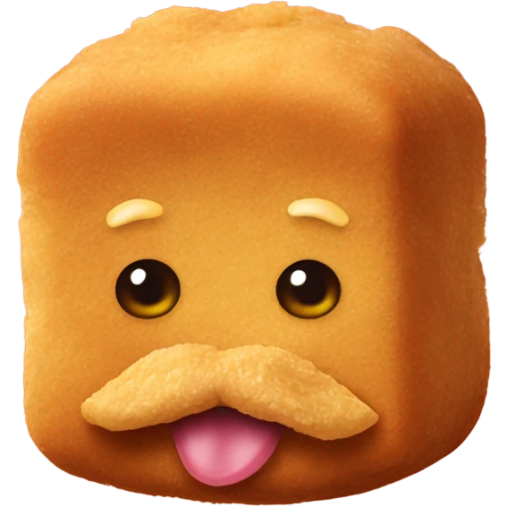 Chicken nugget with a moustache and sharp jawline emoji