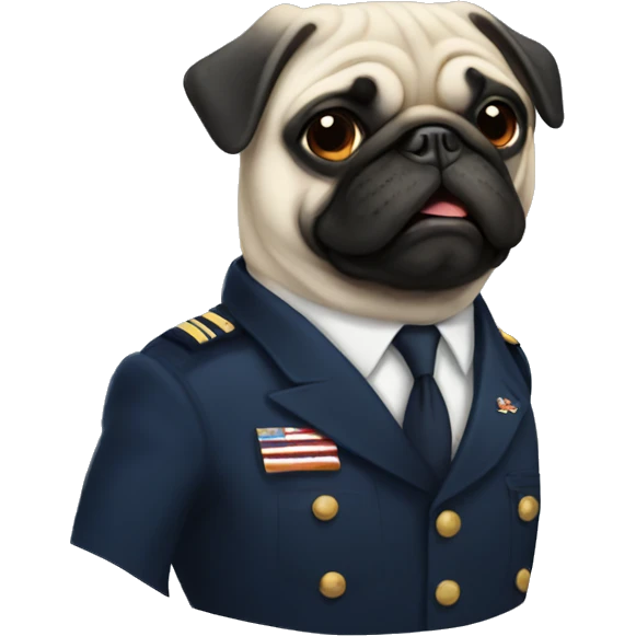 Navy pug emoji