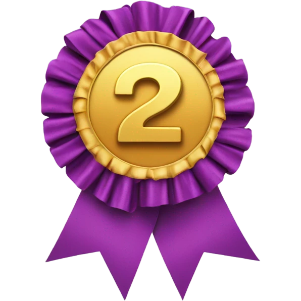 Award ribbon that says 2nd place  emoji
