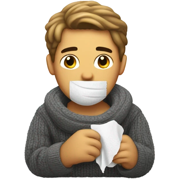 a man which have a cold emoji