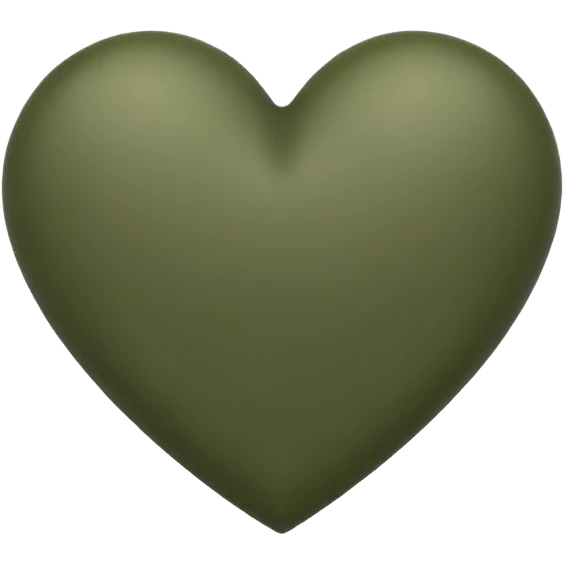Army green coloured heart  emoji