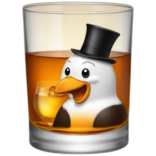 Pingouin drink old fashion whisky  emoji