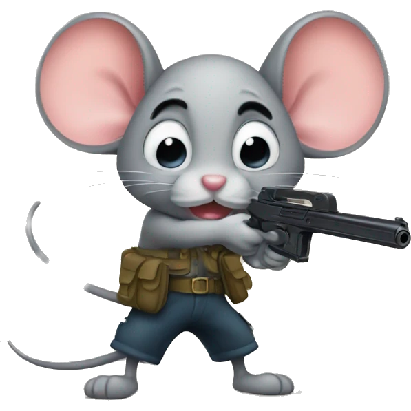mouse with gun emoji