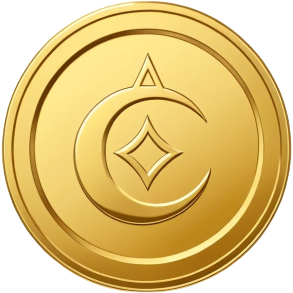 Minimal line-art icon of a coin with a small halal Arabic checkmark (حلال) symbol beside it, clean modern style, simple outlines, straight angle, no background, transparent, represents “halal income / halal money emoji