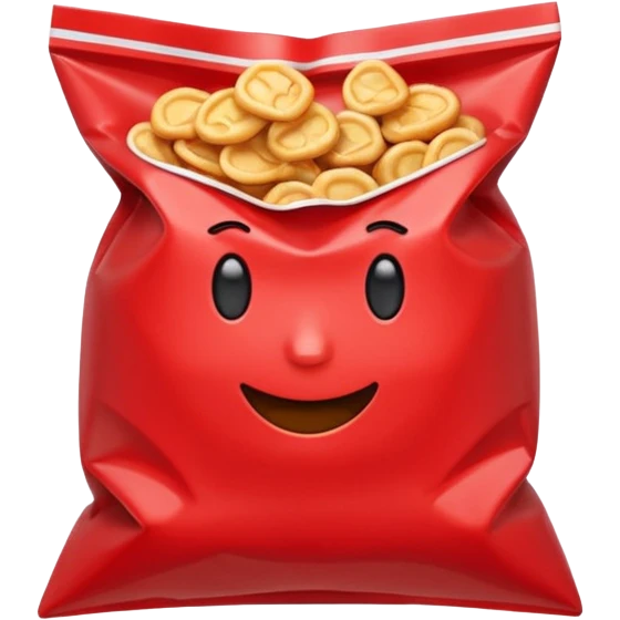 Red snack bag emoji