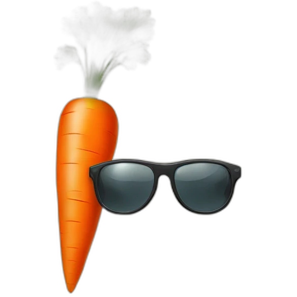 A carrot with sunglasses  emoji