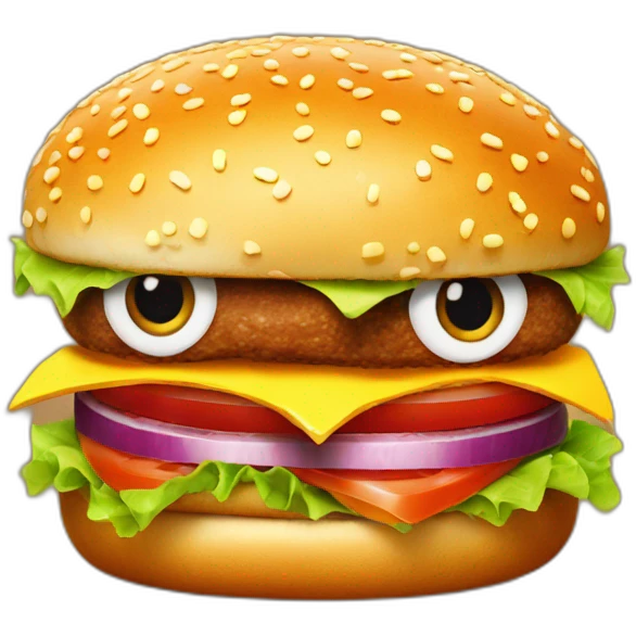 surprised burger emoji
