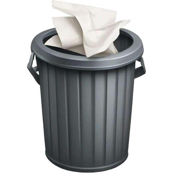 a trash can with a crumbled sheet emoji