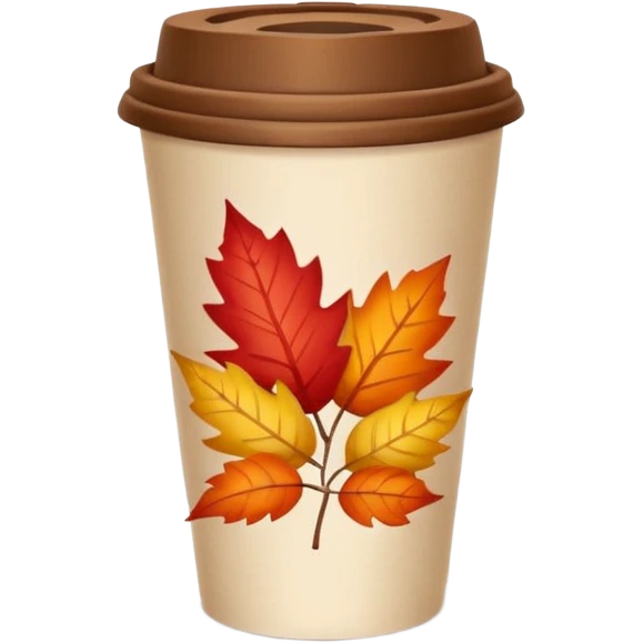 paper cup with autumn leaves emoji