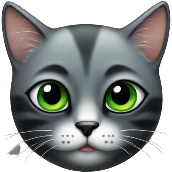 gato negro con ojos verdes emoji