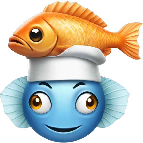 fish with a chef hat emoji