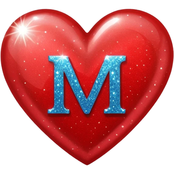 Corazon con vrillotos y una m en el centro emoji