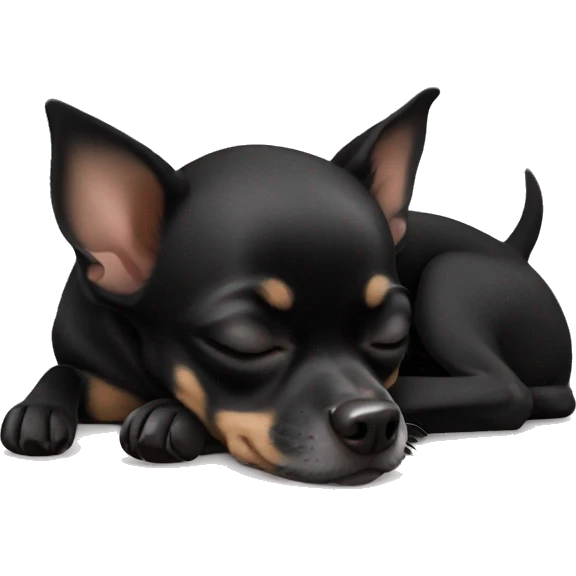  Sleeping black chihuahua  emoji