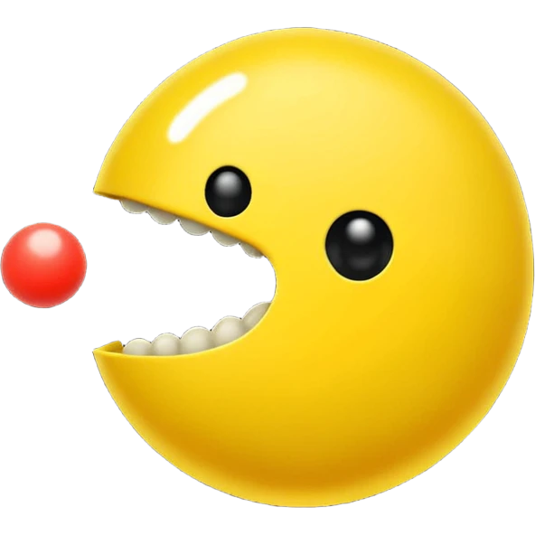 PAC man eating dots emoji