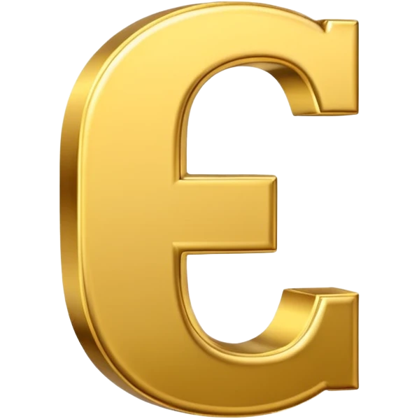 Symbole de currency en or en forme de lettre F précise, seul, 3D, brillant, style emoji simple et lisible sur fond uni. pas une autre lettre

Fcoins emoji