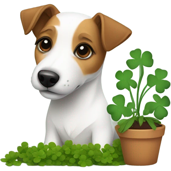 Jack Russel Terrier with Cloverleaf  emoji