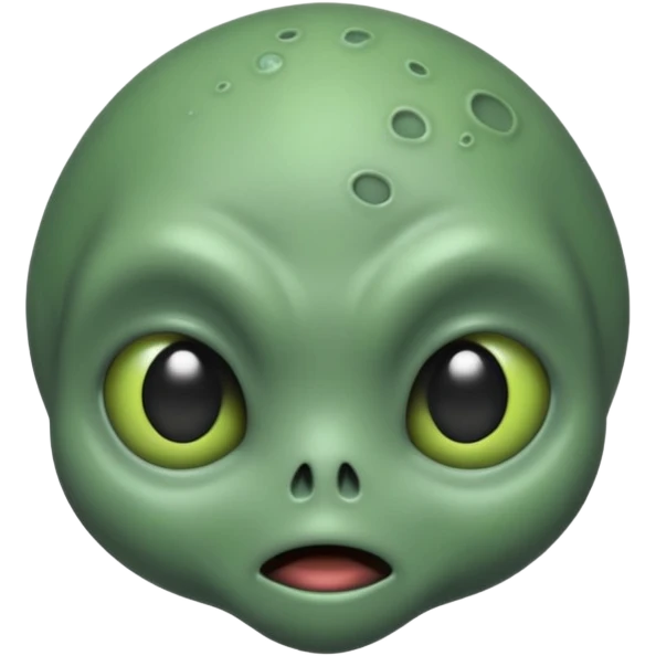 tiny alien head really scary emoji