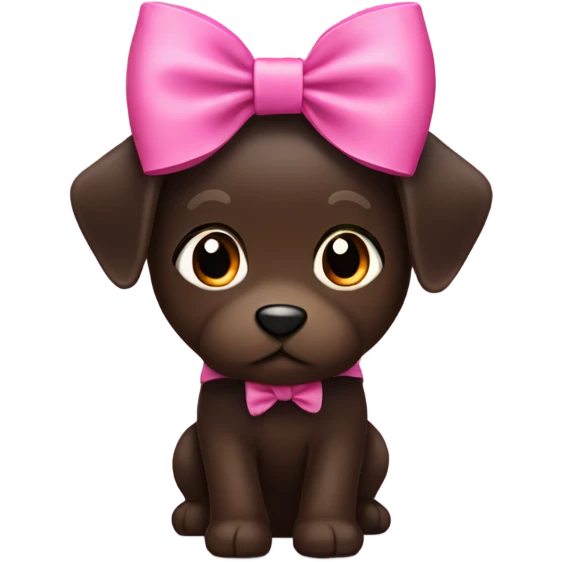 Brown folded blacker with a pink bow emoji