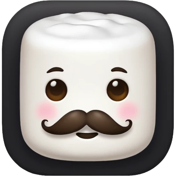 mustached marshmallow emoji