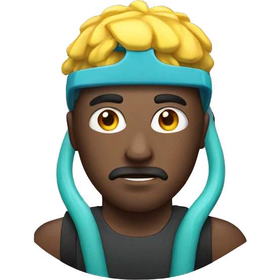 Serious guy with snorkel emoji