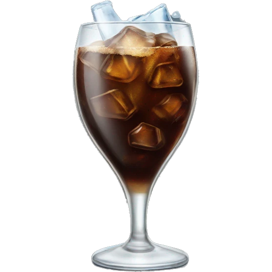 Cola in a glass with ice  emoji