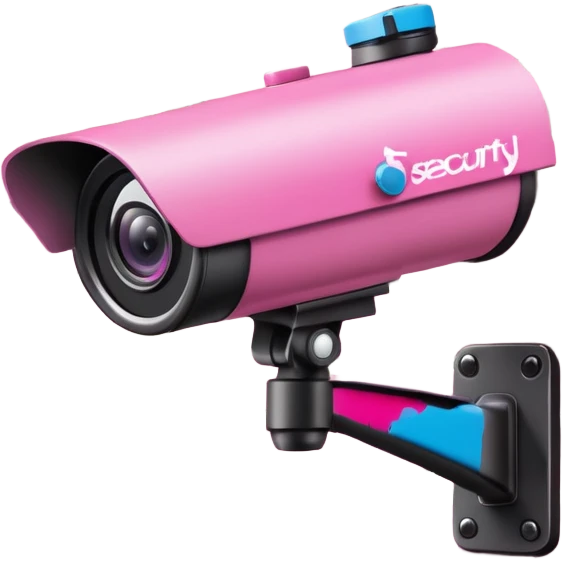 Security Camera pink with graffity emoji